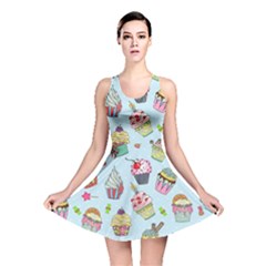 Cupcake Doodle Pattern Reversible Skater Dress by Sobalvarro