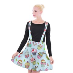 Cupcake Doodle Pattern Suspender Skater Skirt by Sobalvarro