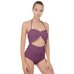 Digital Waves Scallop Top Cut Out Swimsuit by Sparkle