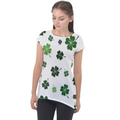 St Patricks Day Pattern Cap Sleeve High Low Top by Valentinaart