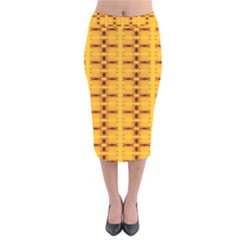 Digital Illusion Velvet Midi Pencil Skirt by Sparkle