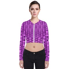 Digital Violet Long Sleeve Zip Up Bomber Jacket by Sparkle