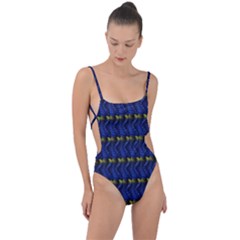 Geometric Balls Tie Strap One Piece Swimsuit by Sparkle