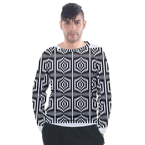 Optical Illusion Men s Long Sleeve Raglan Tee by Sparkle