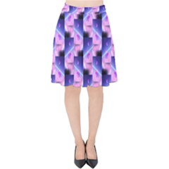 Digital Waves Velvet High Waist Skirt by Sparkle