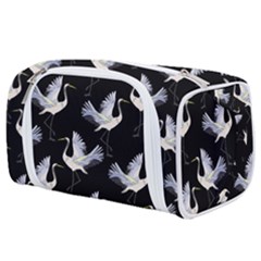 Crane Pattern Toiletries Pouch by Wegoenart