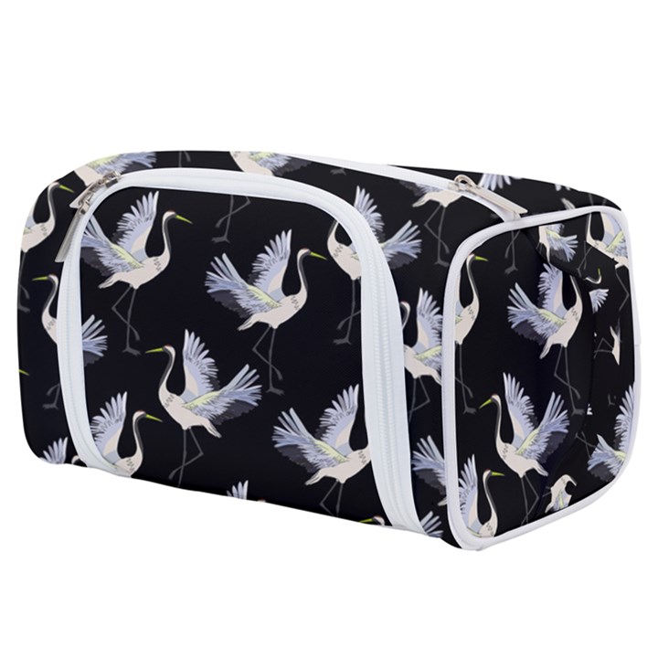 Crane Pattern Toiletries Pouch