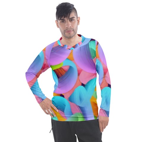 3d Color Swings Men s Pique Long Sleeve Tee by Sparkle