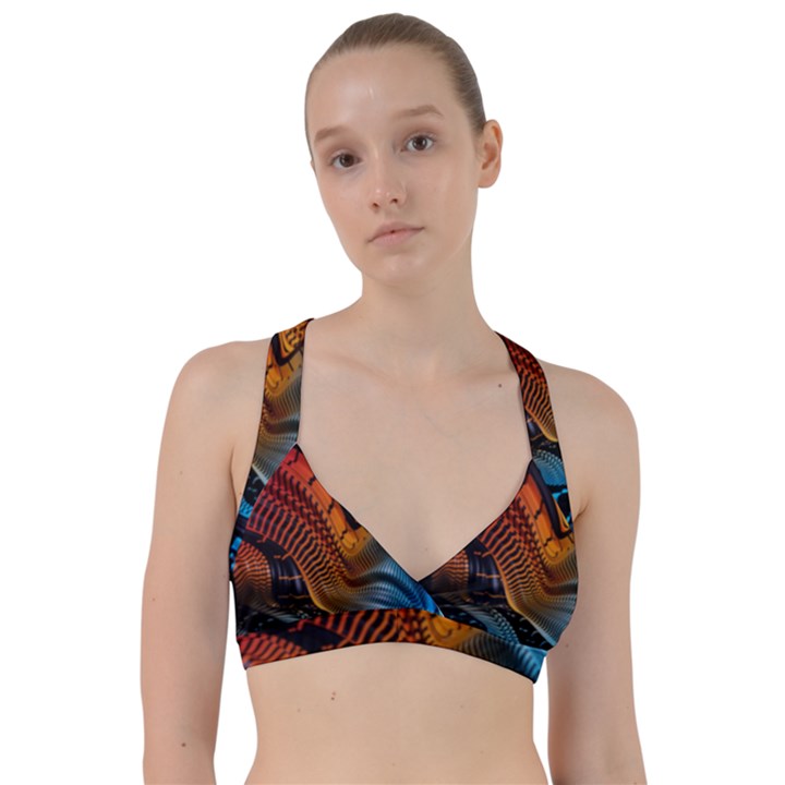 3d Rainbow Choas Sweetheart Sports Bra