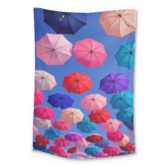 Rainbow Umbrella Large Tapestry by Sparkle