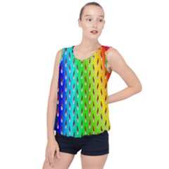 Bear Cycling Bubble Hem Chiffon Tank Top by Sparkle