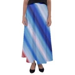 Blue White Flared Maxi Skirt by Sparkle