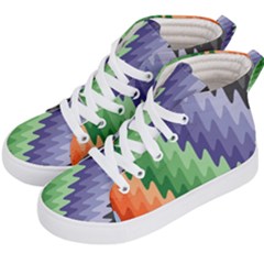 Zigzag Waves Kids  Hi-top Skate Sneakers by Sparkle