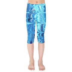 Blue Waves Kids  Capri Leggings  by Sparkle