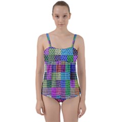 Blocks Stars Twist Front Tankini Set by Sparkle