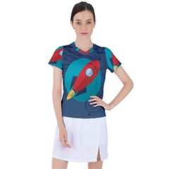 Rocket With Science Related Icons Image Women s Sports Top by Vaneshart