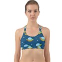 Seamless Pattern Ufo With Star Space Galaxy Background Back Web Sports Bra View1