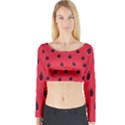 Seamless Watermelon Surface Texture Long Sleeve Crop Top View1