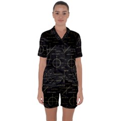 Abstract Math Pattern Satin Short Sleeve Pyjamas Set by Vaneshart