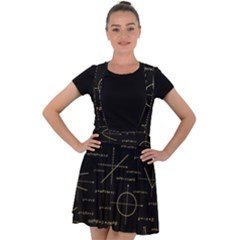 Abstract Math Pattern Velvet Suspender Skater Skirt by Vaneshart