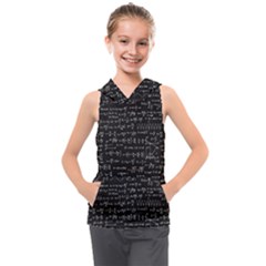 Math Equations Formulas Pattern Kids  Sleeveless Hoodie by Vaneshart