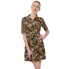 Swimmer 20s Green Belted Shirt Dress by snowwhitegirl