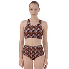 Swimmer 20s Burgundy Racer Back Bikini Set by snowwhitegirl