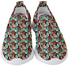 Swimmer 20s Blue Kids  Slip On Sneakers by snowwhitegirl