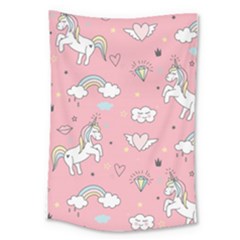 Cute Unicorn Seamless Pattern Large Tapestry by Vaneshart