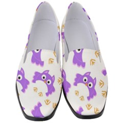 Purple Owl Pattern Background Women s Classic Loafer Heels by Vaneshart