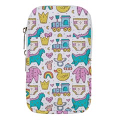 Baby Care Stuff Clothes Toys Cartoon Seamless Pattern Waist Pouch (small) by Vaneshart