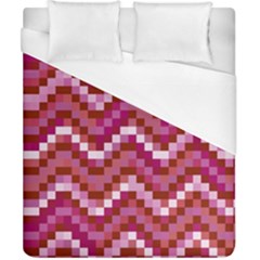 Lesbian Pride Pixellated Zigzag Stripes Duvet Cover (california King Size) by VernenInk