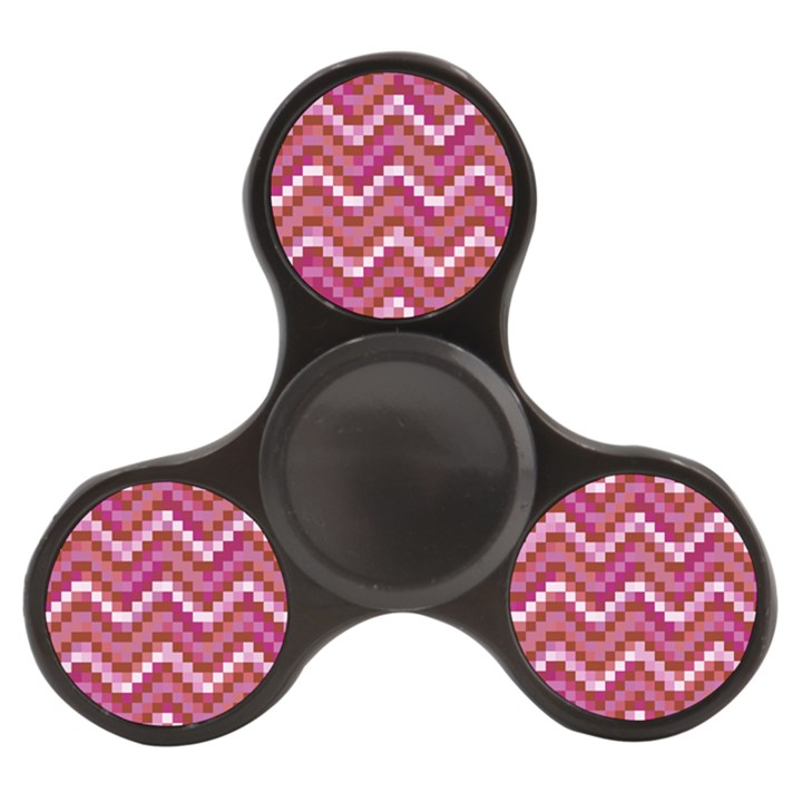 Lesbian Pride Pixellated Zigzag Stripes Finger Spinner