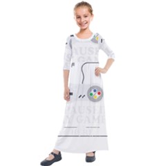 Ipaused2 Kids  Quarter Sleeve Maxi Dress by ChezDeesTees