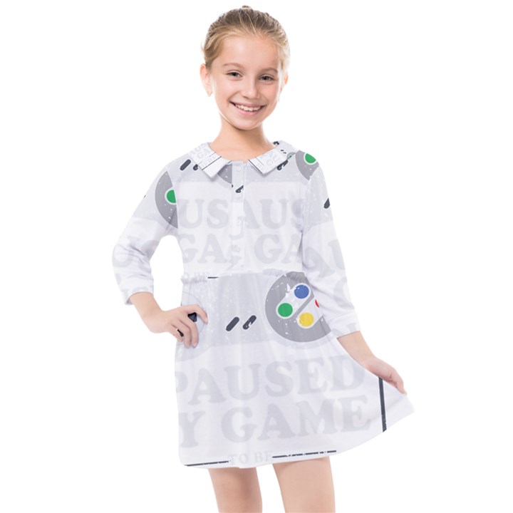 Ipaused2 Kids  Quarter Sleeve Shirt Dress