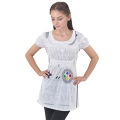 I Had To Pause My Game To Be Here Puff Sleeve Tunic Top by ChezDeesTees