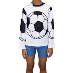 Soccer Lovers Gift Kids  Long Sleeve Swimwear by ChezDeesTees