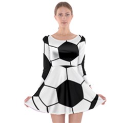 Soccer Lovers Gift Long Sleeve Skater Dress by ChezDeesTees