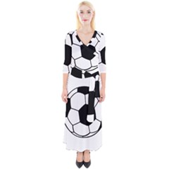 Soccer Lovers Gift Quarter Sleeve Wrap Maxi Dress by ChezDeesTees