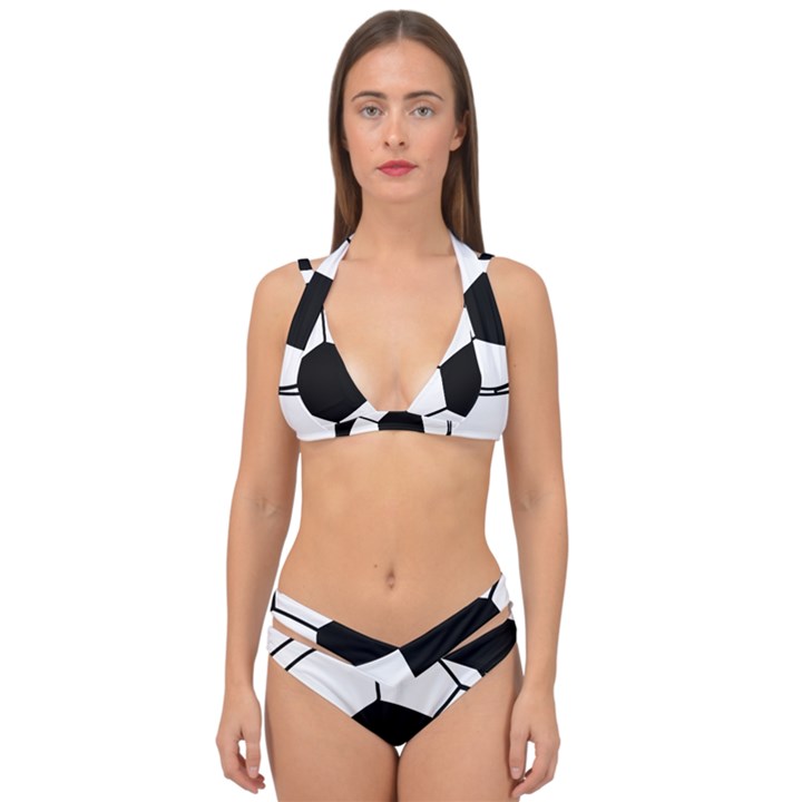 Soccer Lovers Gift Double Strap Halter Bikini Set