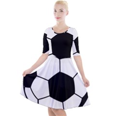 Soccer Lovers Gift Quarter Sleeve A-line Dress by ChezDeesTees