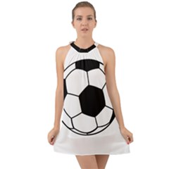 Soccer Lovers Gift Halter Tie Back Chiffon Dress by ChezDeesTees