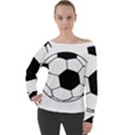 Soccer Lovers Gift Off Shoulder Long Sleeve Velour Top View1