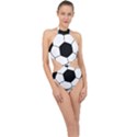 Soccer Lovers Gift Halter Side Cut Swimsuit View1