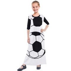 Soccer Lovers Gift Kids  Quarter Sleeve Maxi Dress by ChezDeesTees