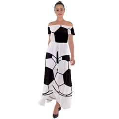 Soccer Lovers Gift Off Shoulder Open Front Chiffon Dress by ChezDeesTees