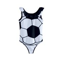 Soccer Lovers Gift Kids  Frill Swimsuit by ChezDeesTees