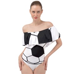 Soccer Lovers Gift Off Shoulder Velour Bodysuit  by ChezDeesTees