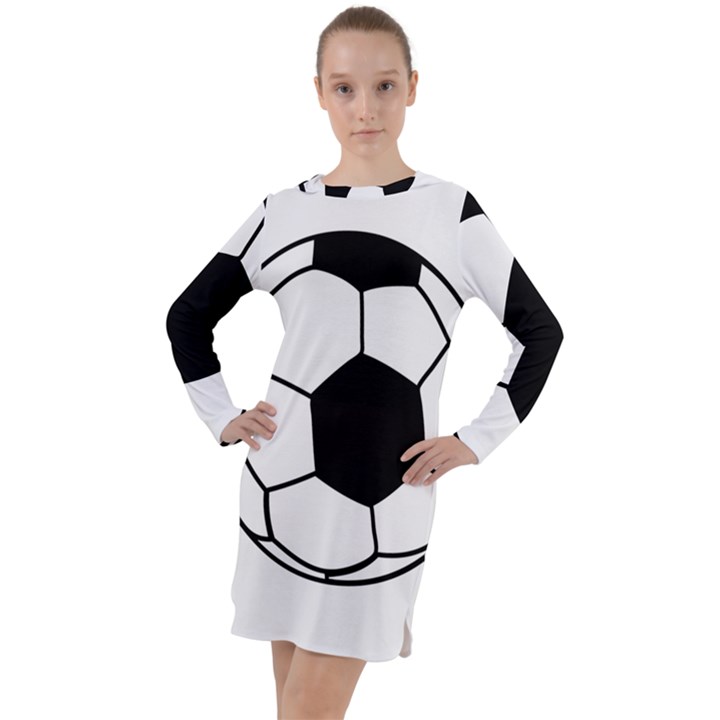 Soccer Lovers Gift Long Sleeve Hoodie Dress