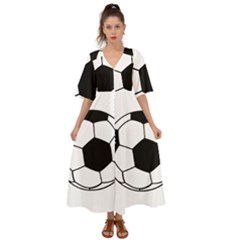 Soccer Lovers Gift Kimono Sleeve Boho Dress by ChezDeesTees